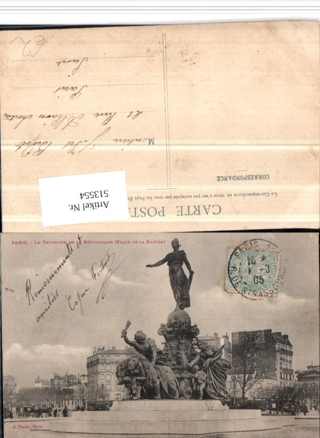 513554,Paris Le Triomphe de la Republique Monument Statue
