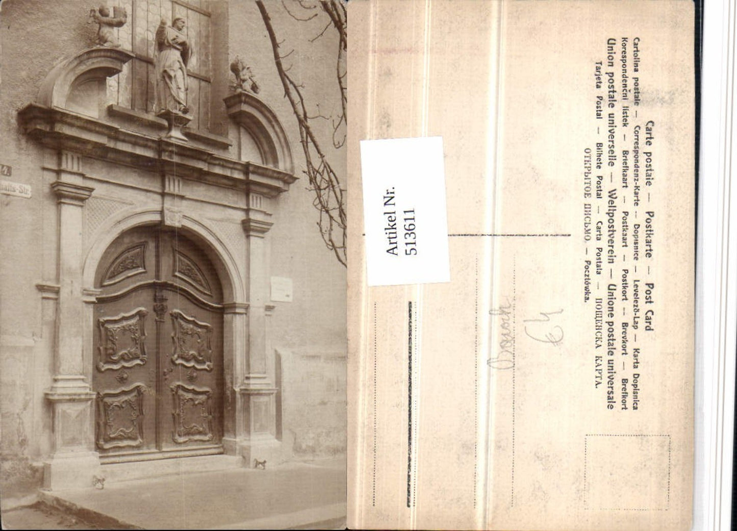 513611, Photo AK Door Portal Statue Baroque