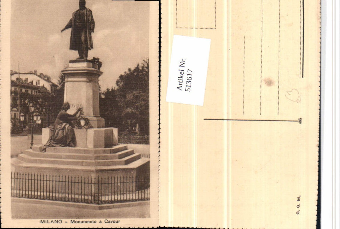 513617,Milano Mailand Monumento a Cavour Statue