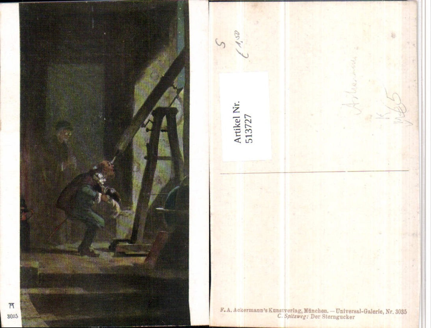 513727,Künstler AK C. Spitzweg Sterngucker Astronomie pub A. Ackermann 3035