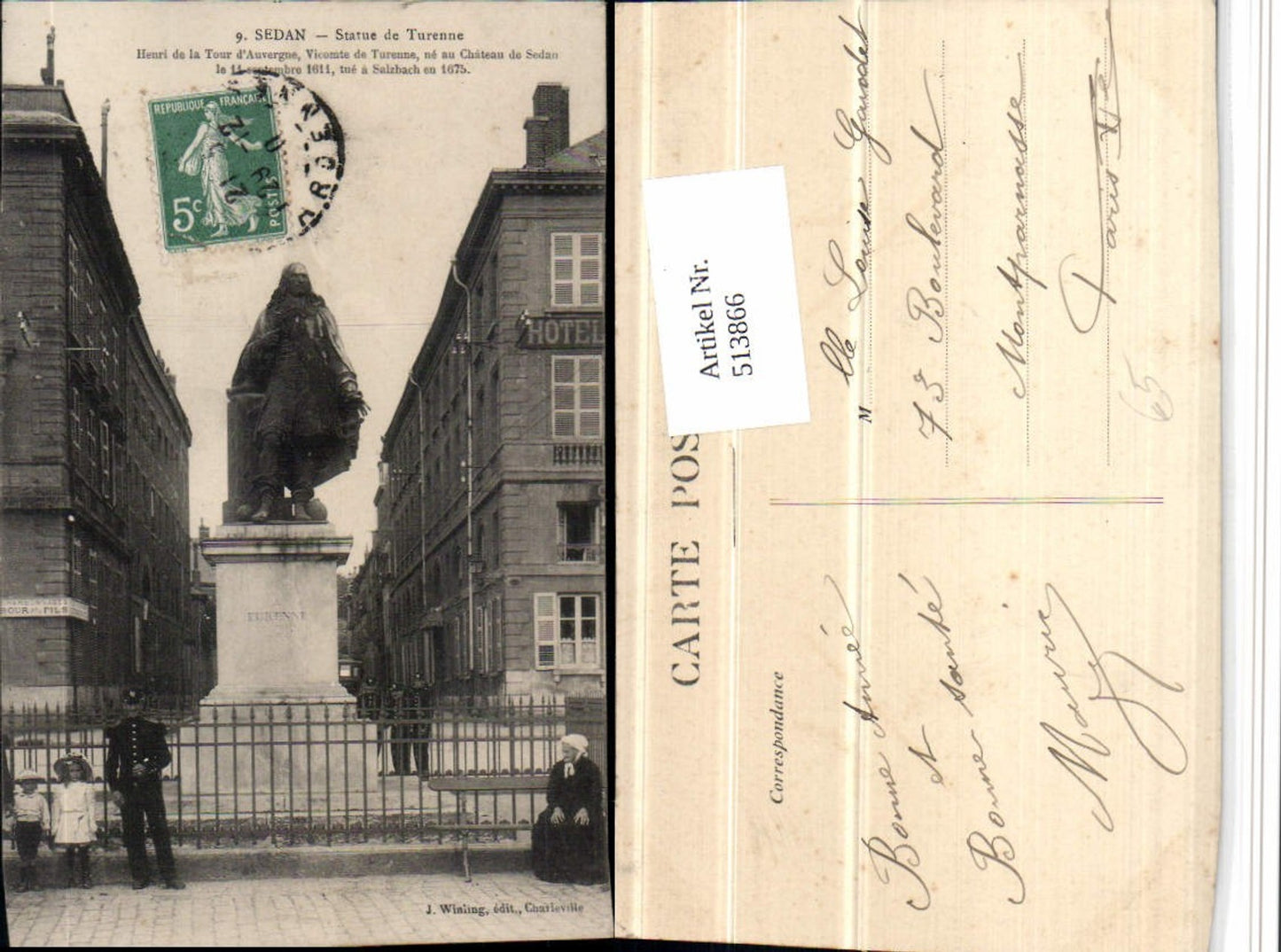 513866,Sedan Statue de Turenne Denkmal