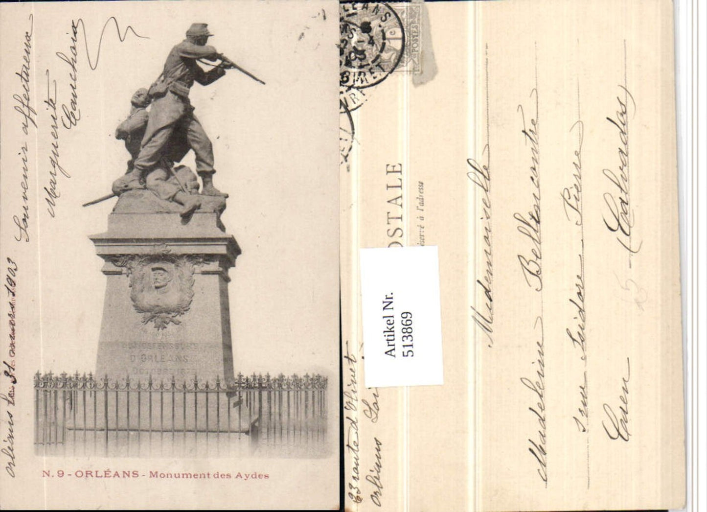513869,Orleans Monument des Aydes Statue