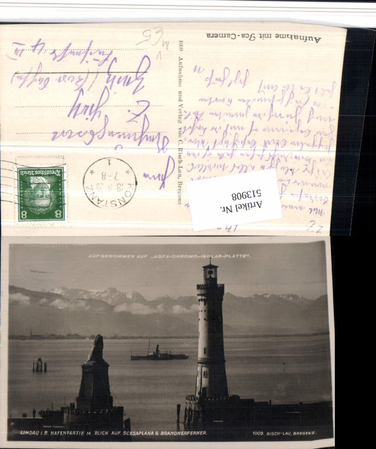 513908,Lindau im Bodensee Hafenpartie Leuchtturm Bergkulisse pub Risch-Lau 1009