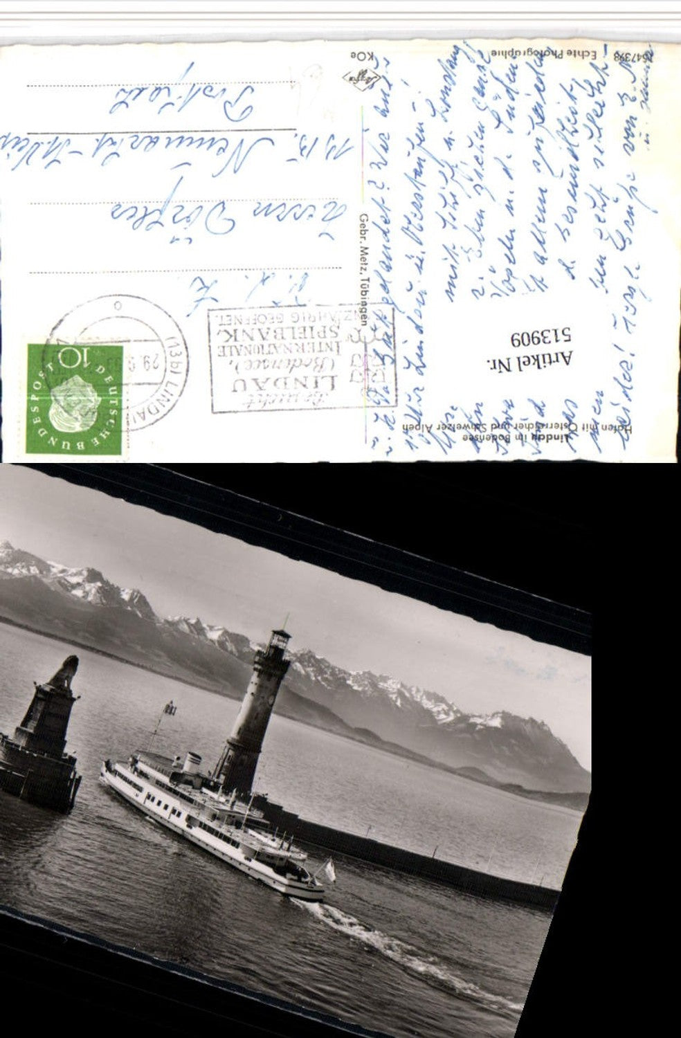 513909,Lindau im Bodensee Hafen Dampfer Leuchtturm Bergkulisse