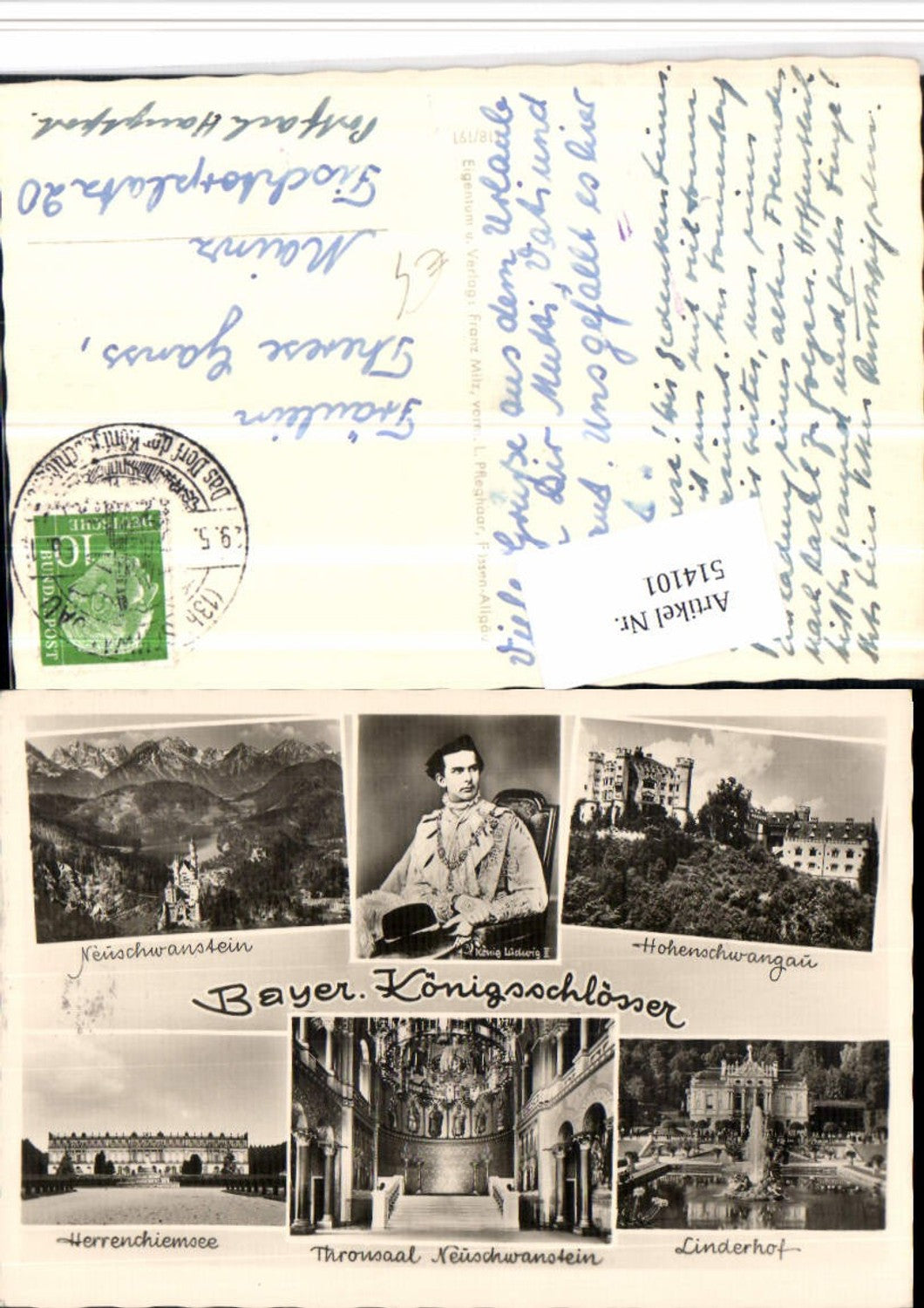 514101,Bayerische Königsschlösser König Ludwig II Adel Mehrbildkarte