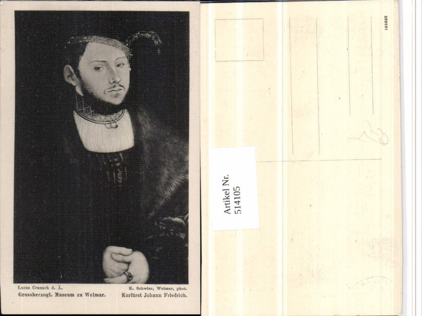 514105,Künstler AK Lucas Cranach d. Älter Kurfürst Johann Friedrich Portrait Adel