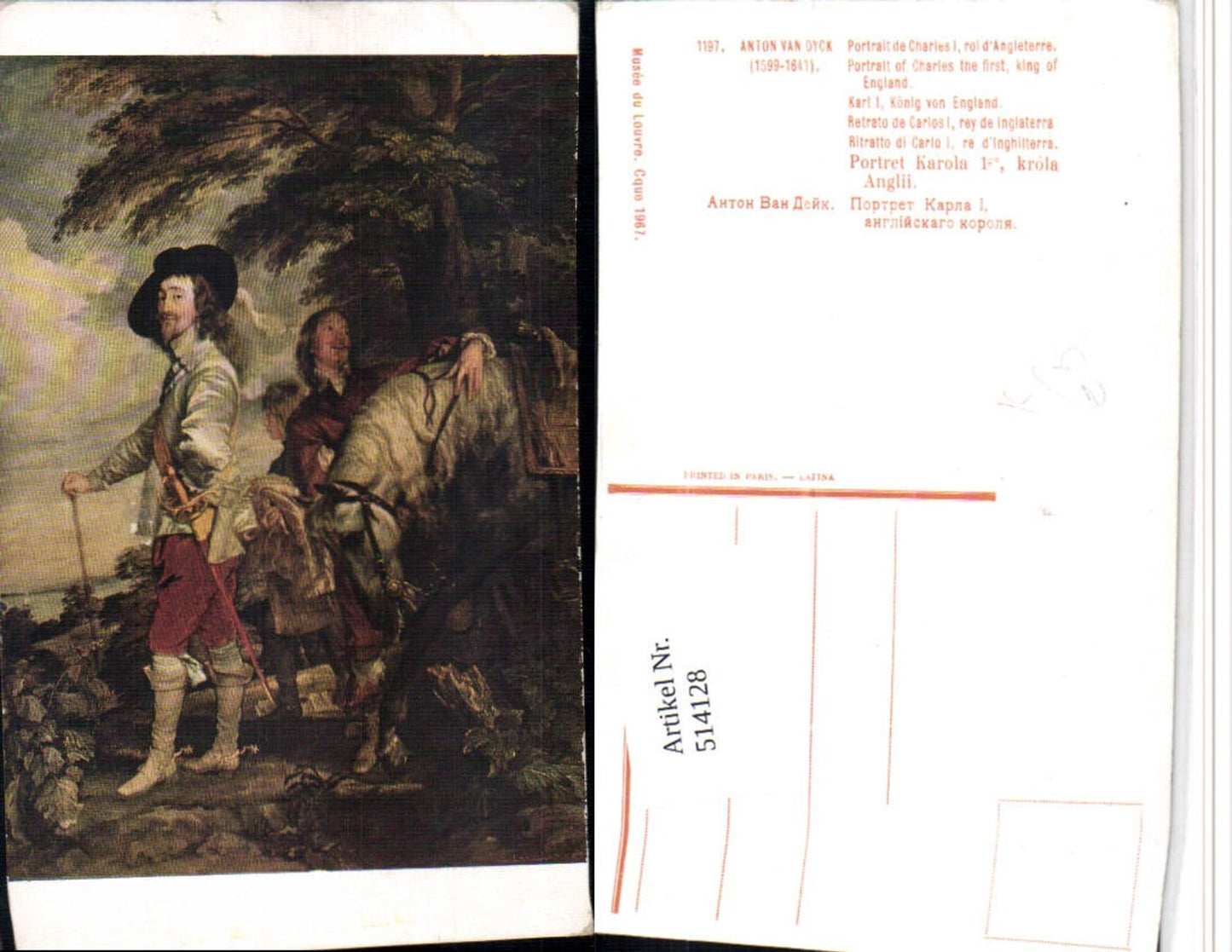 514128,Künstler AK Anton van Dyck Karl 1 König von England Adel Monarchie