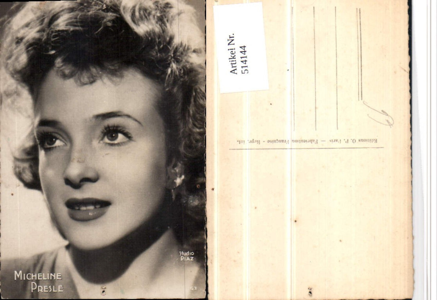 514144,Schauspielerin Micheline Presle Portrait