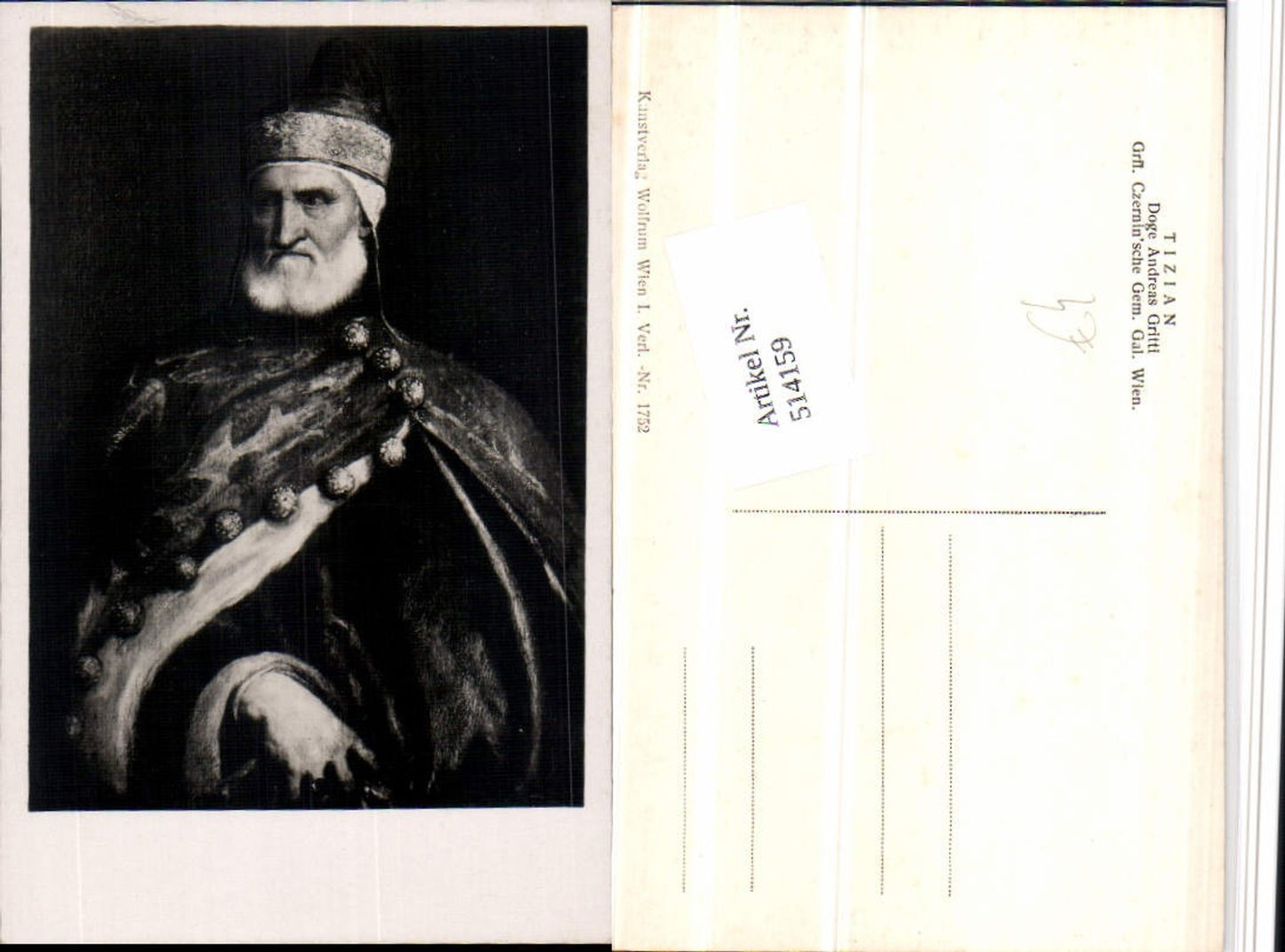 514159,Künstler AK Tizian Politiker Doge Andreas Gritti Portrait