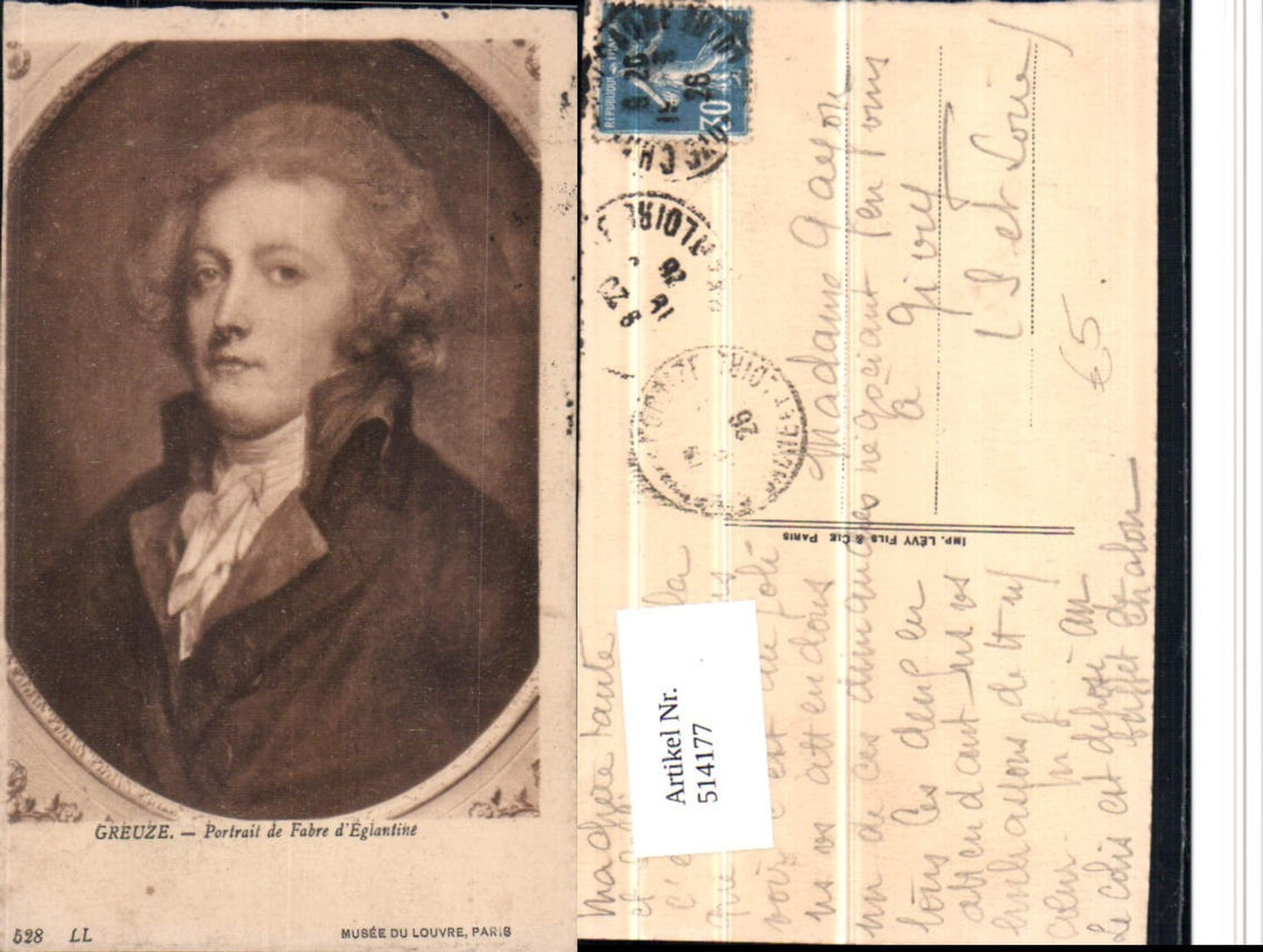 514177,Künstler AK Greuze Portrait de Fabre Eglantine Dichter