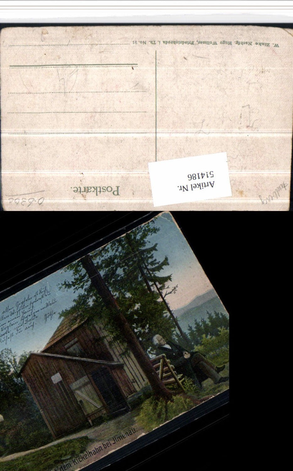 514186,J. W. Goethe als Greis auf dem Kickelhahn b. Ilmenau