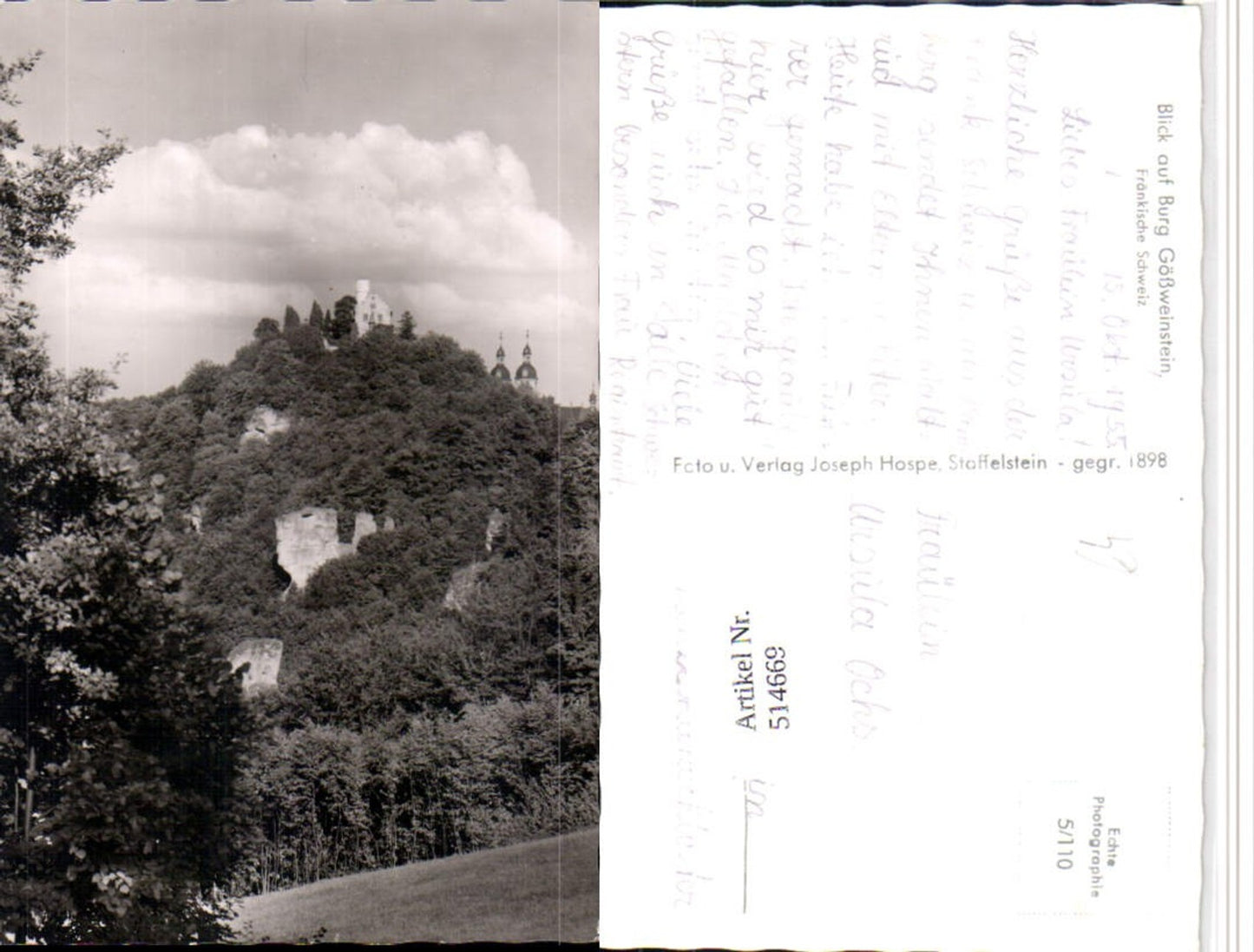 514669,Fränkische Schweiz Blick auf Burg Gößweinstein