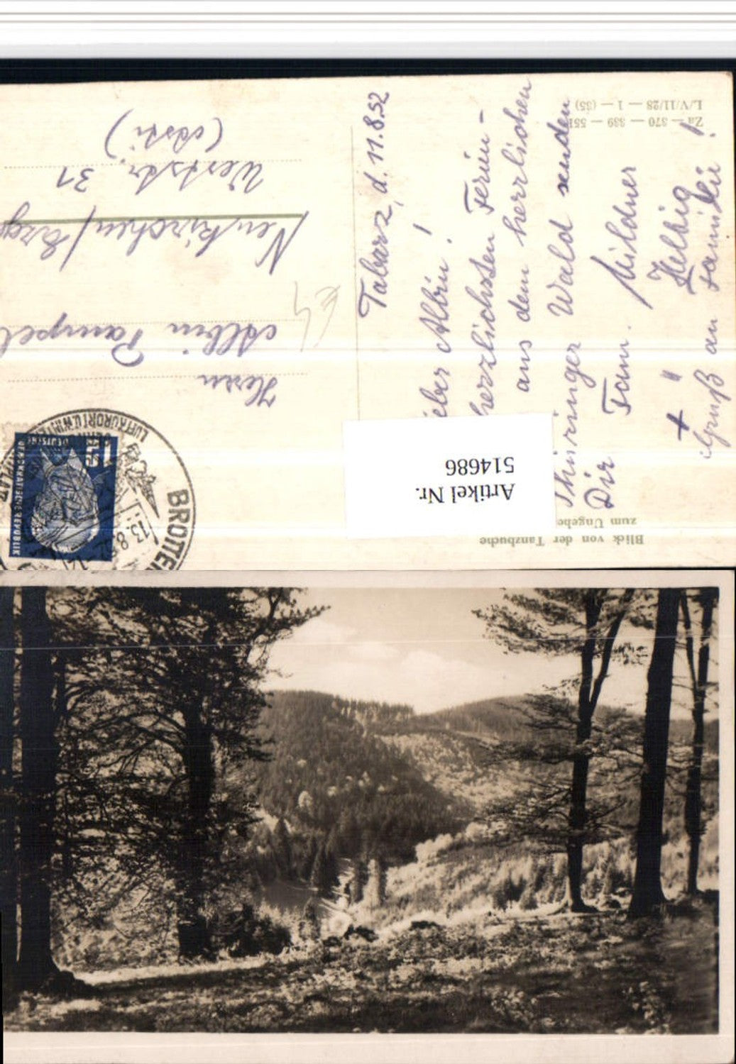 514686, View from the Tanzbuche to the Ungeheuren Grund near Friedrichroda