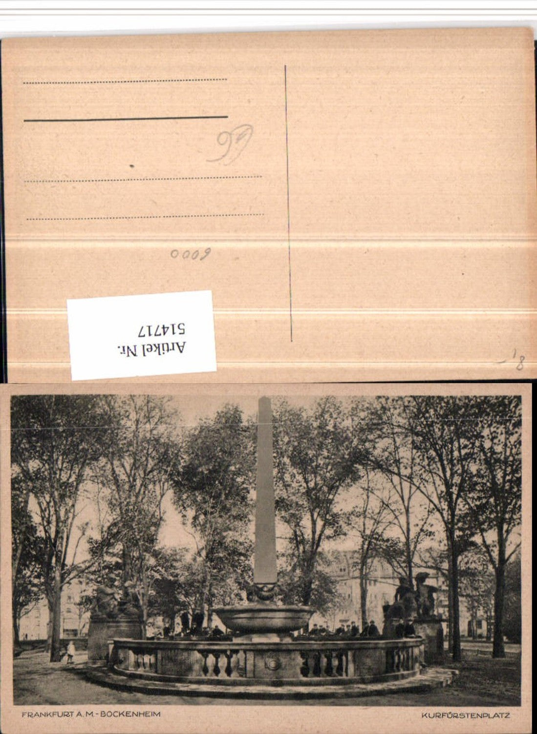 514717,Frankfurt am Main Bockenheim Kurfürstenplatz Obelisk