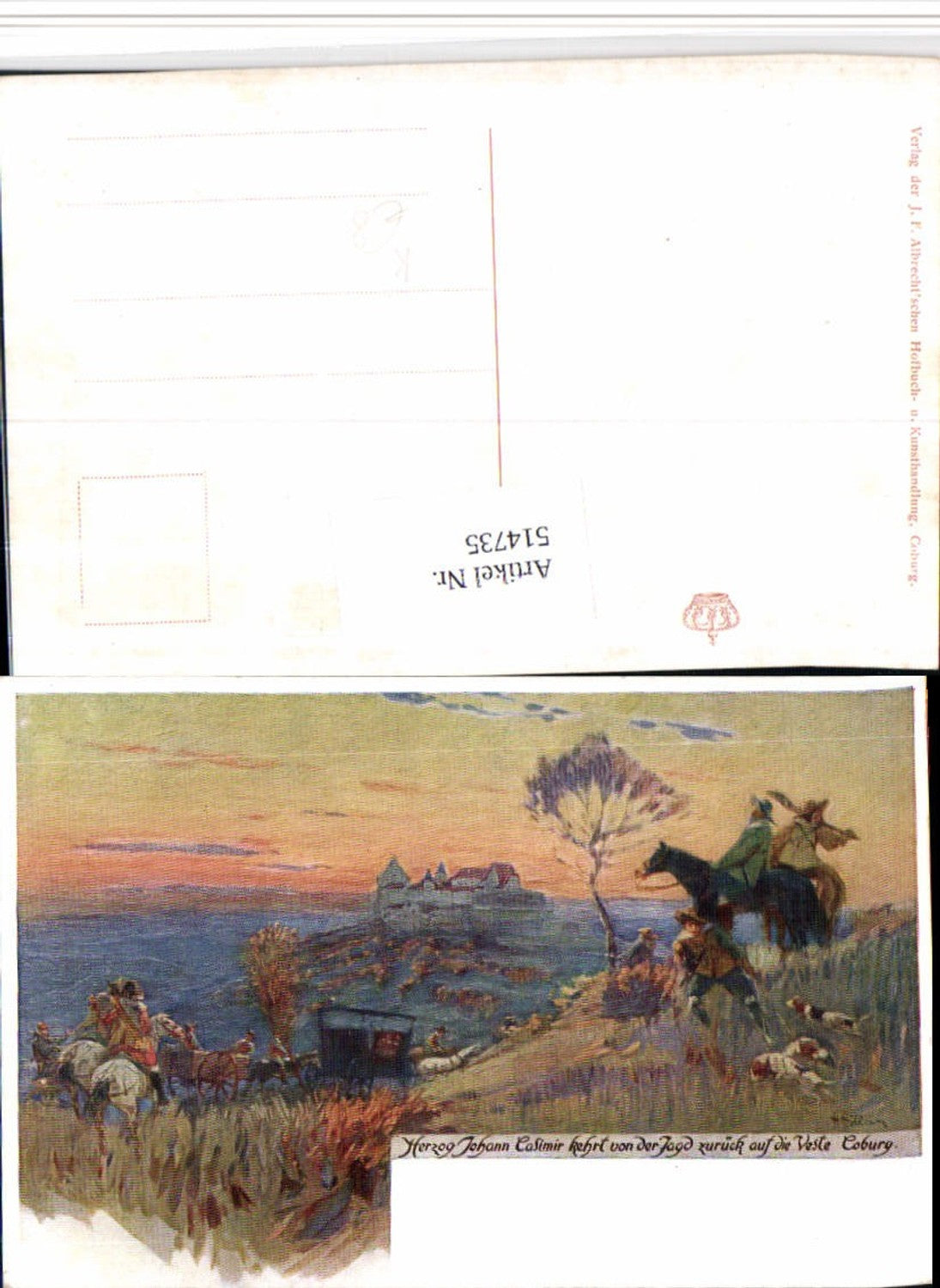514735,Künstler AK Herzog Johann Casimir Jagd Jäger Veste Coburg