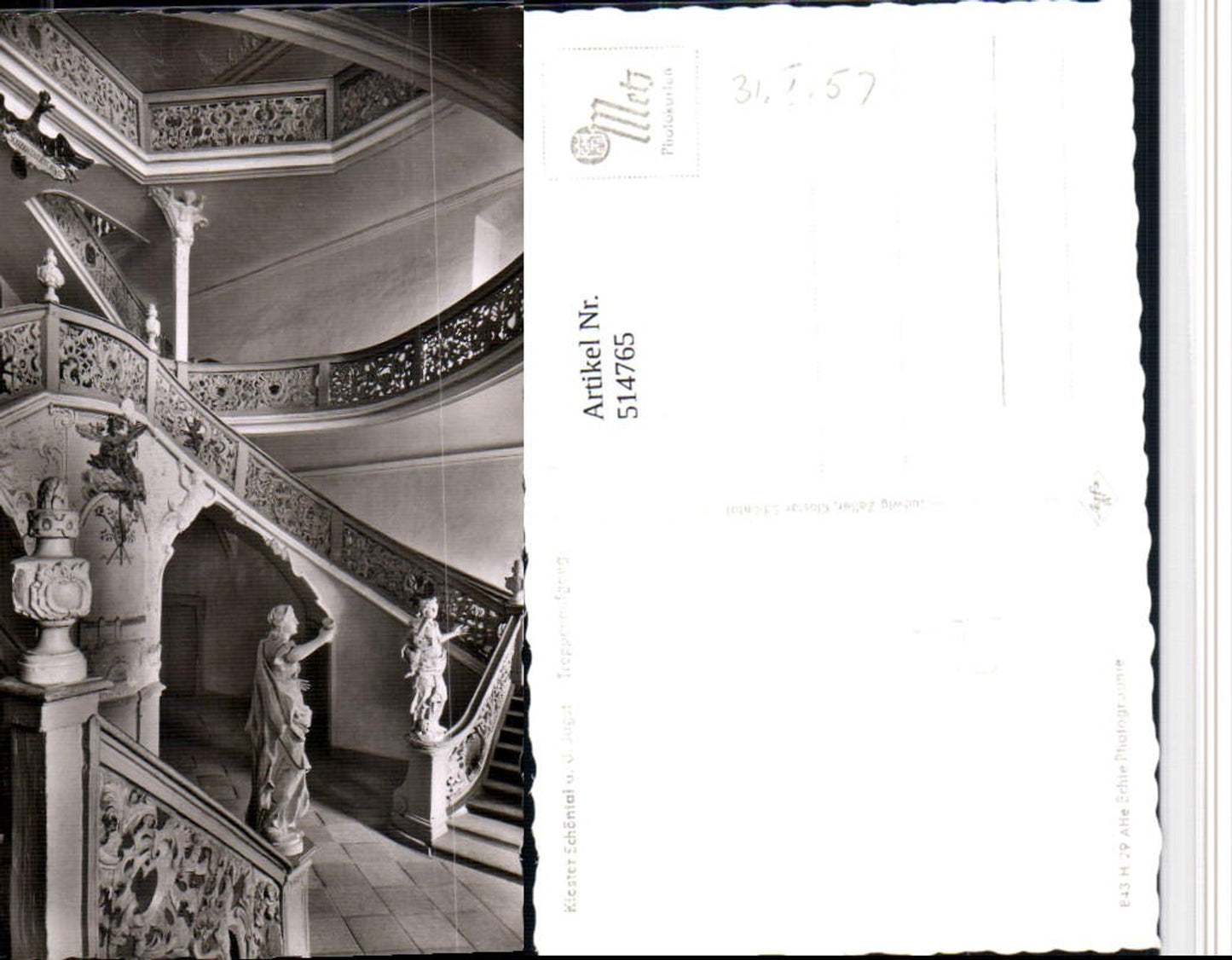 514765,Kloster Schöntal an d. Jagst Treppenaufgang Figuren