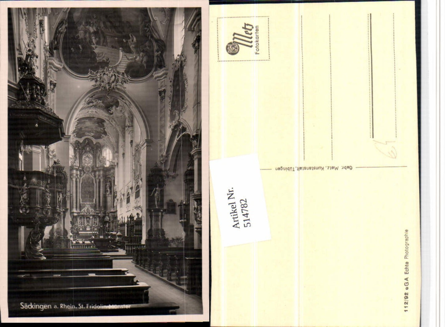 514782,Säckingen am Rhein St. Fridolin-Münster Kirche Innenansicht