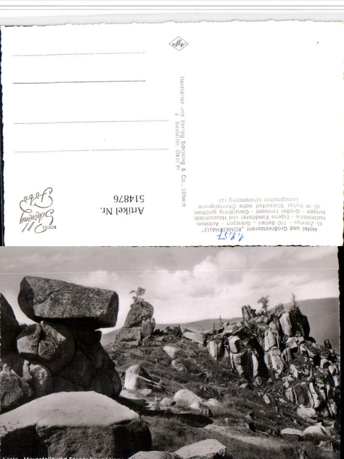 514876,Käste b. Romkerhalle Mausefalle u. Feigenbaumklippe Felsen