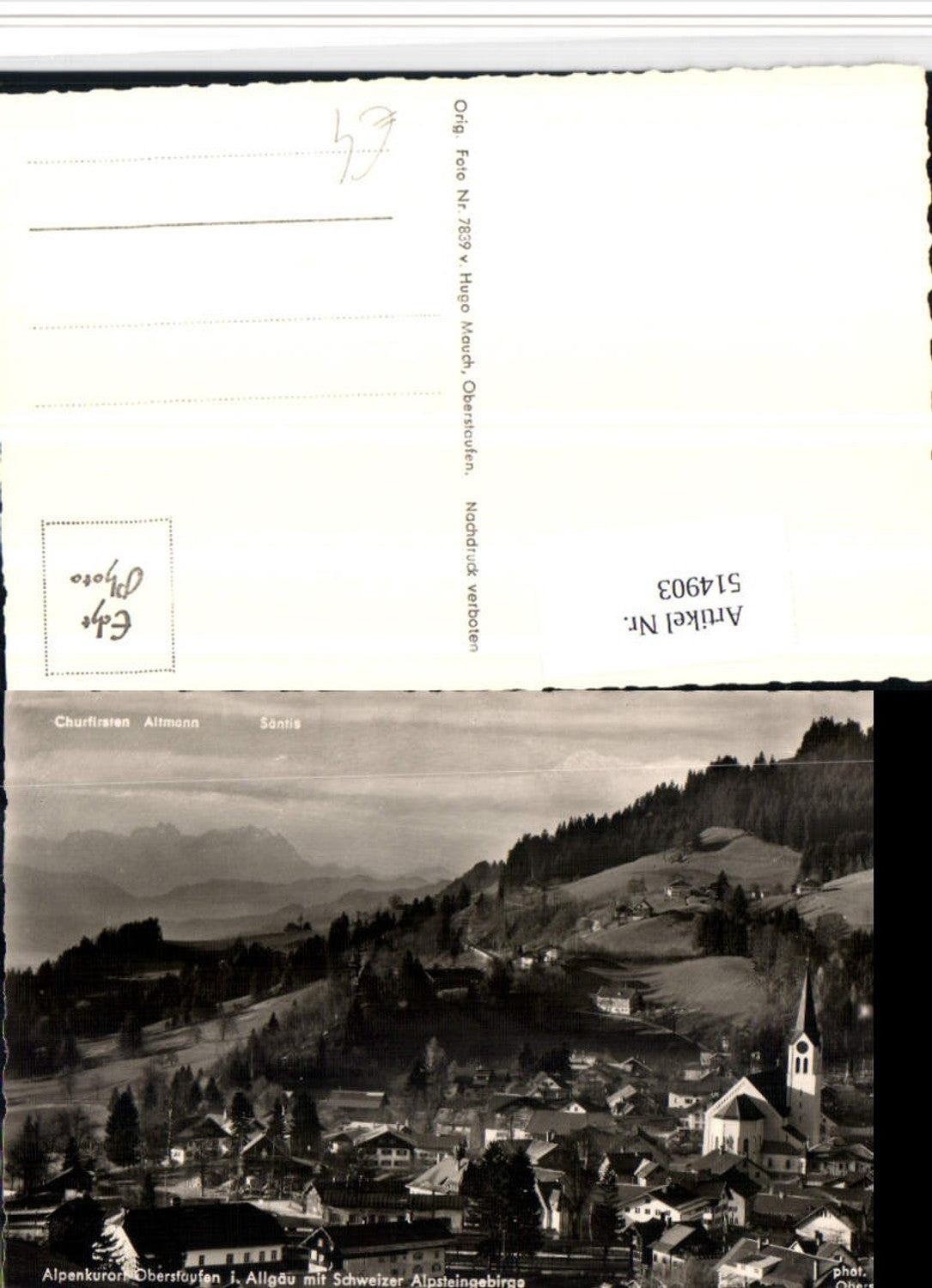 514903,Oberstaufen im Allgäu Totale m. Schweizer Gebirge Bergkulisse