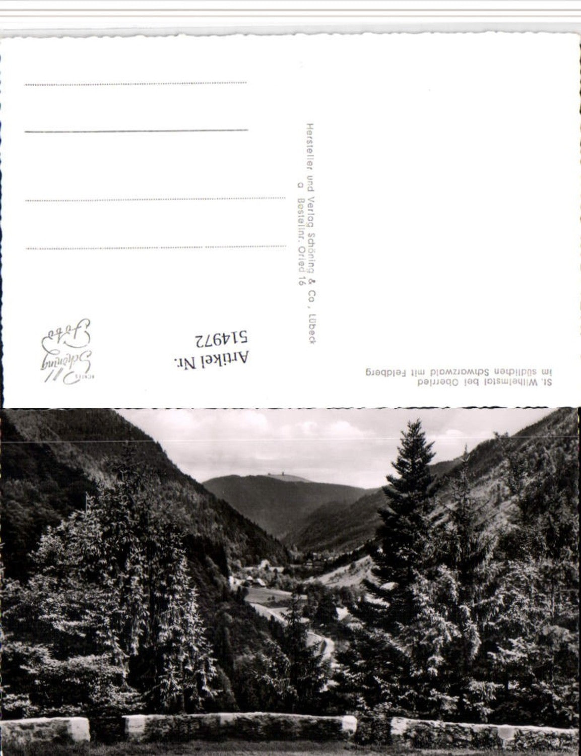 514972,St. Wilhelmstal b. Oberried im Schwarzwald m. Feldberg