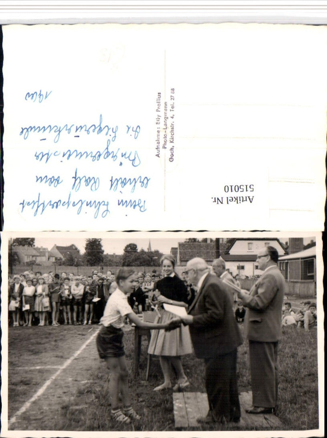 515010,Foto AK Goch Schulsportfest 1960 Kinder Bürgermeister