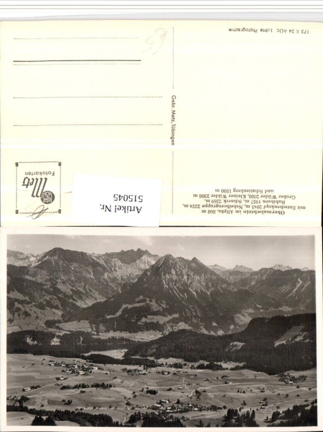 515045,Obermaiselstein im Allgäu Totale m. Entschenkopf Bergkulisse