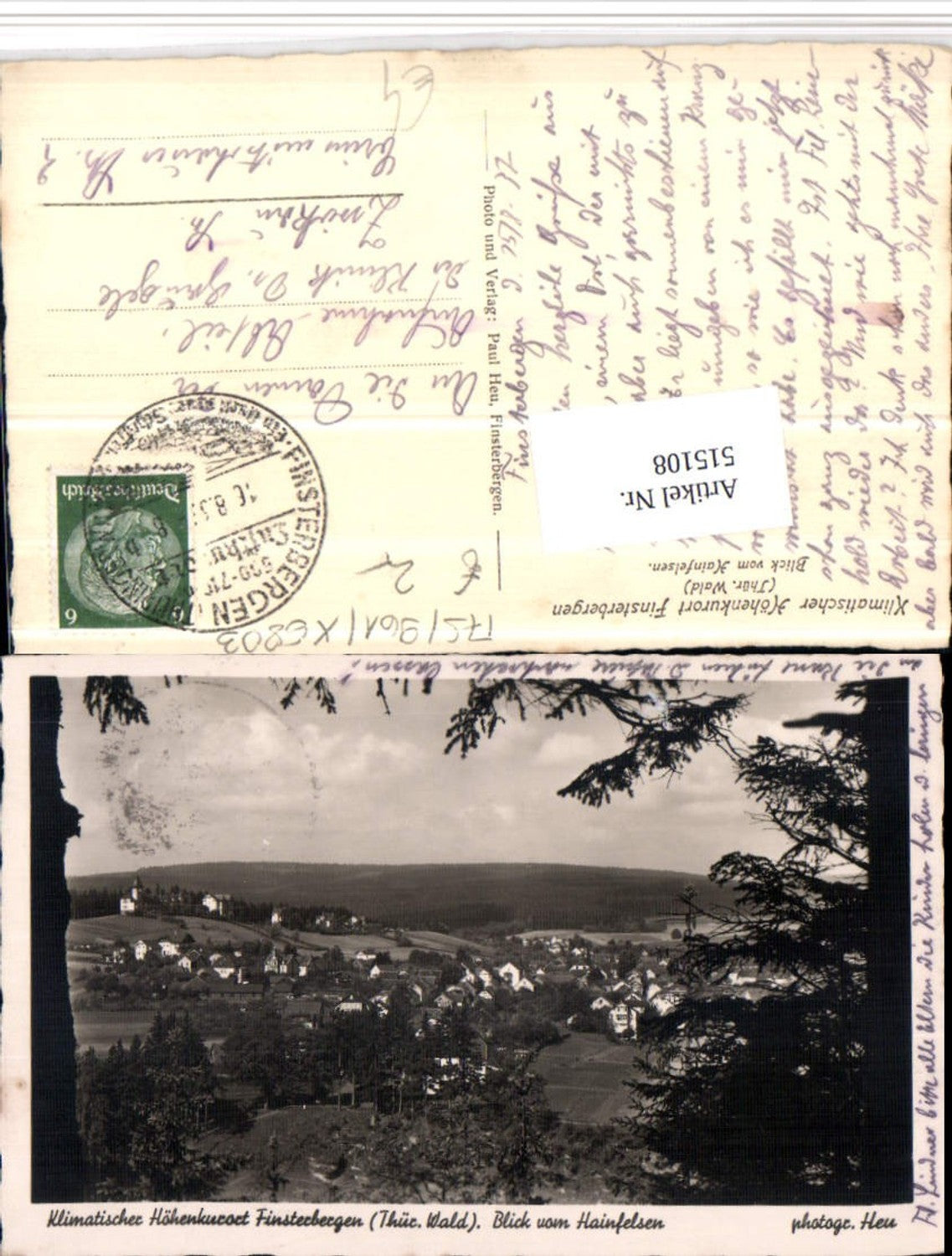 515108, Finsterbergen in the Thuringian Forest, view from the Hainfelsen rock formation