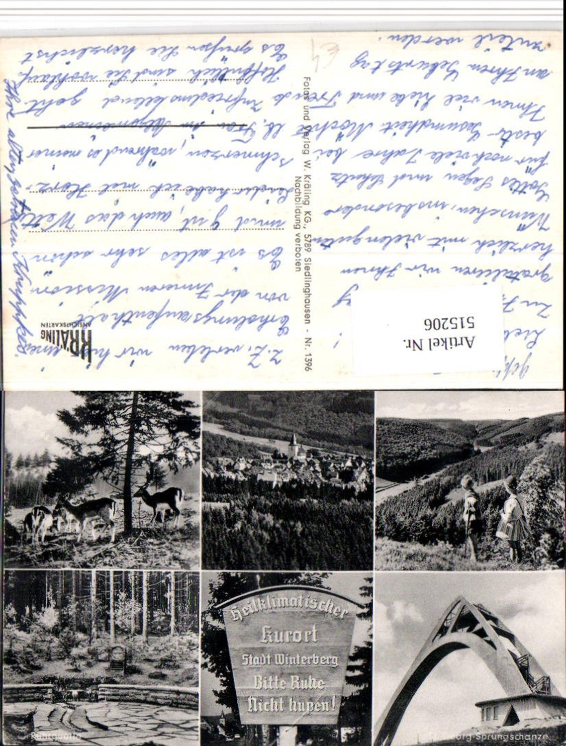 515206,Stadt Winterberg Totale Sprungschanze Wild Rehe Mehrbildkarte