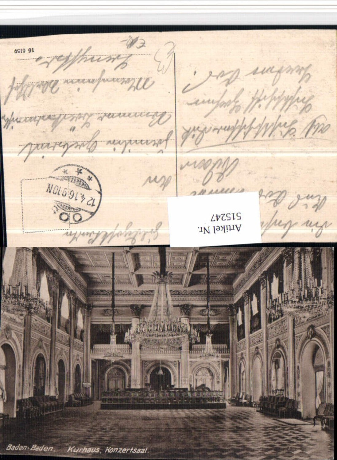 515247,Baden-Baden Kurhaus Konzertsaal Innenansicht
