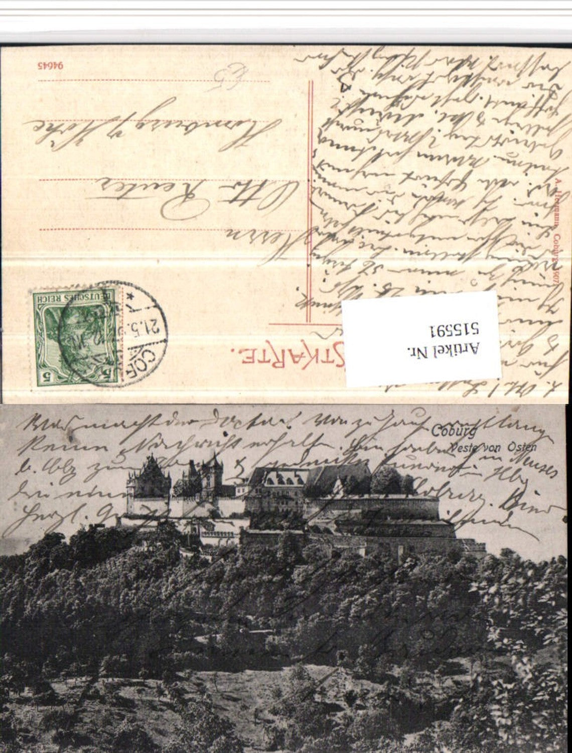 515591,Coburg Veste Burg von Osten