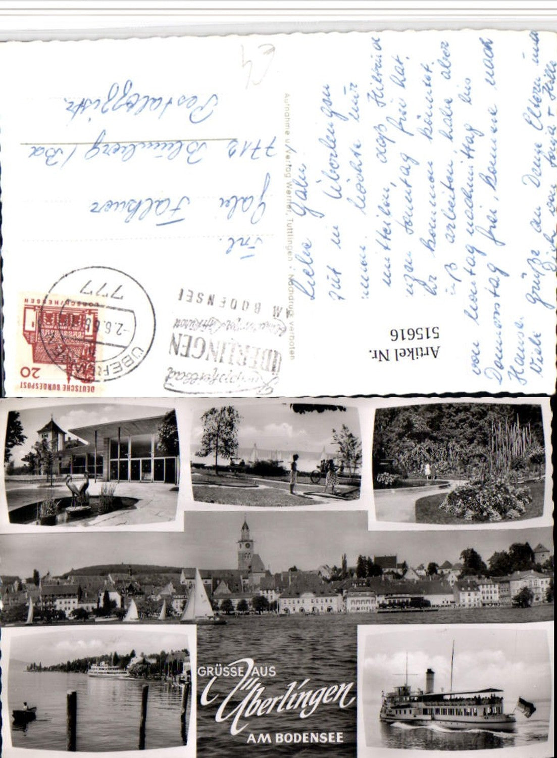 515616,Überlingen am Bodensee Totale Dampfer Boote Park Mehrbildkarte