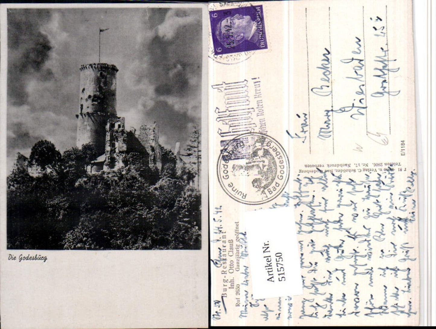 515750,Bonn am Rhein Godesburg Ruine Turm