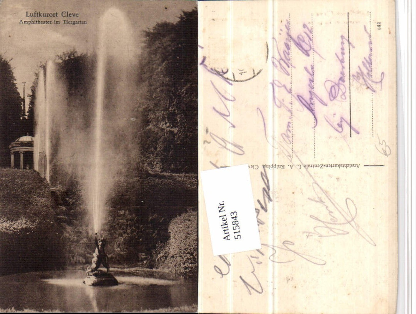 515843,Cleve Kleve Amphitheater im Tiergarten Fontänen
