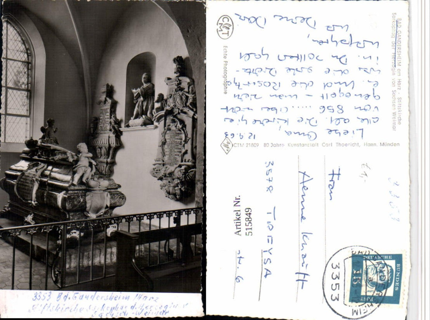 515849,Bad Gandersheim Harz Stiftskirche Sarkophag Herzogin von Sachsen-Weimar