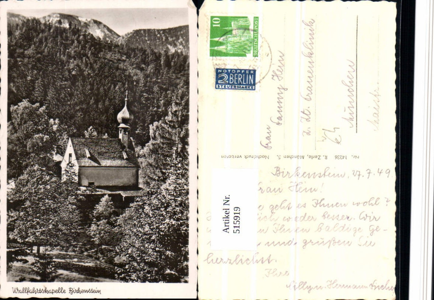515919,Birkenstein Wallfahrtskapelle Kapelle b. Fischbachau