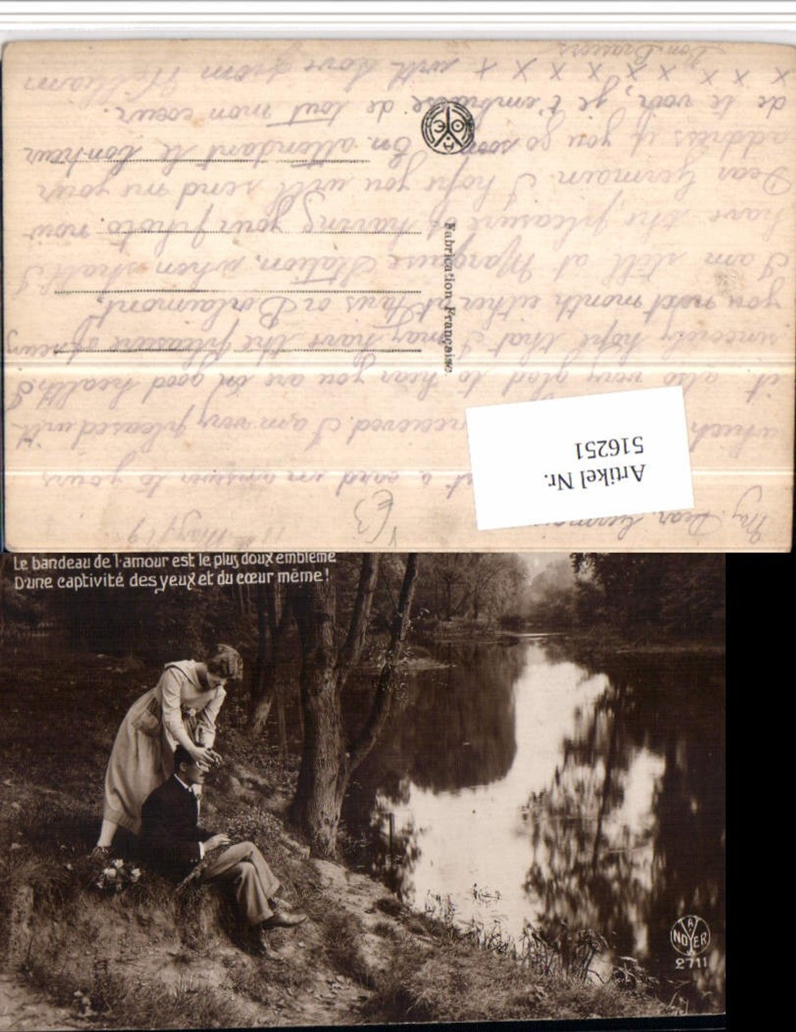 516251,Foto AK Paar Liebe Frau Mann Fluss Spruch pub A. Noyer 2711