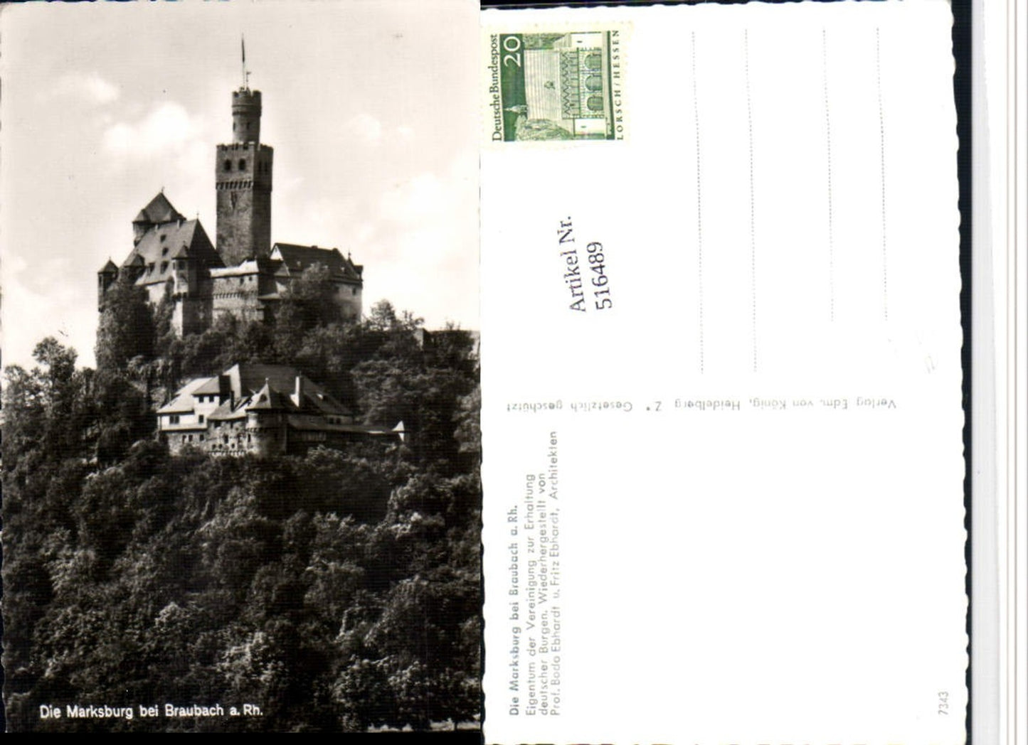 516489,Marksburg Burg b. Braubach am Rhein