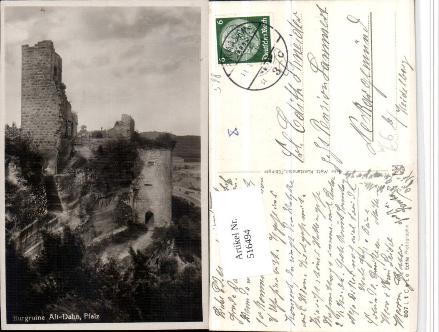 516494,Burgruine Ruine Alt-Dahn in d. Pfalz