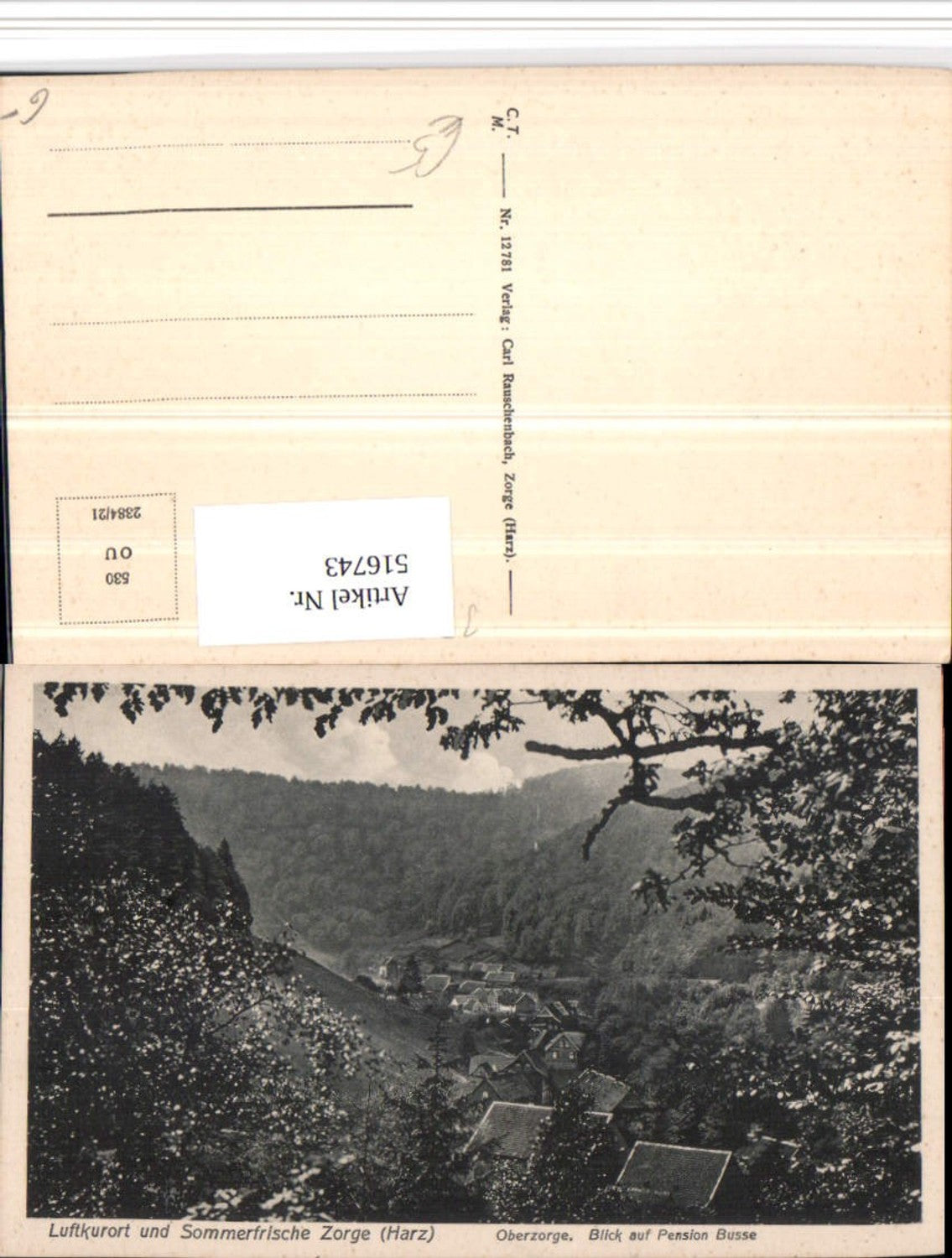 516743,Zorge im Harz Oberzorge Blick auf Pension Busse