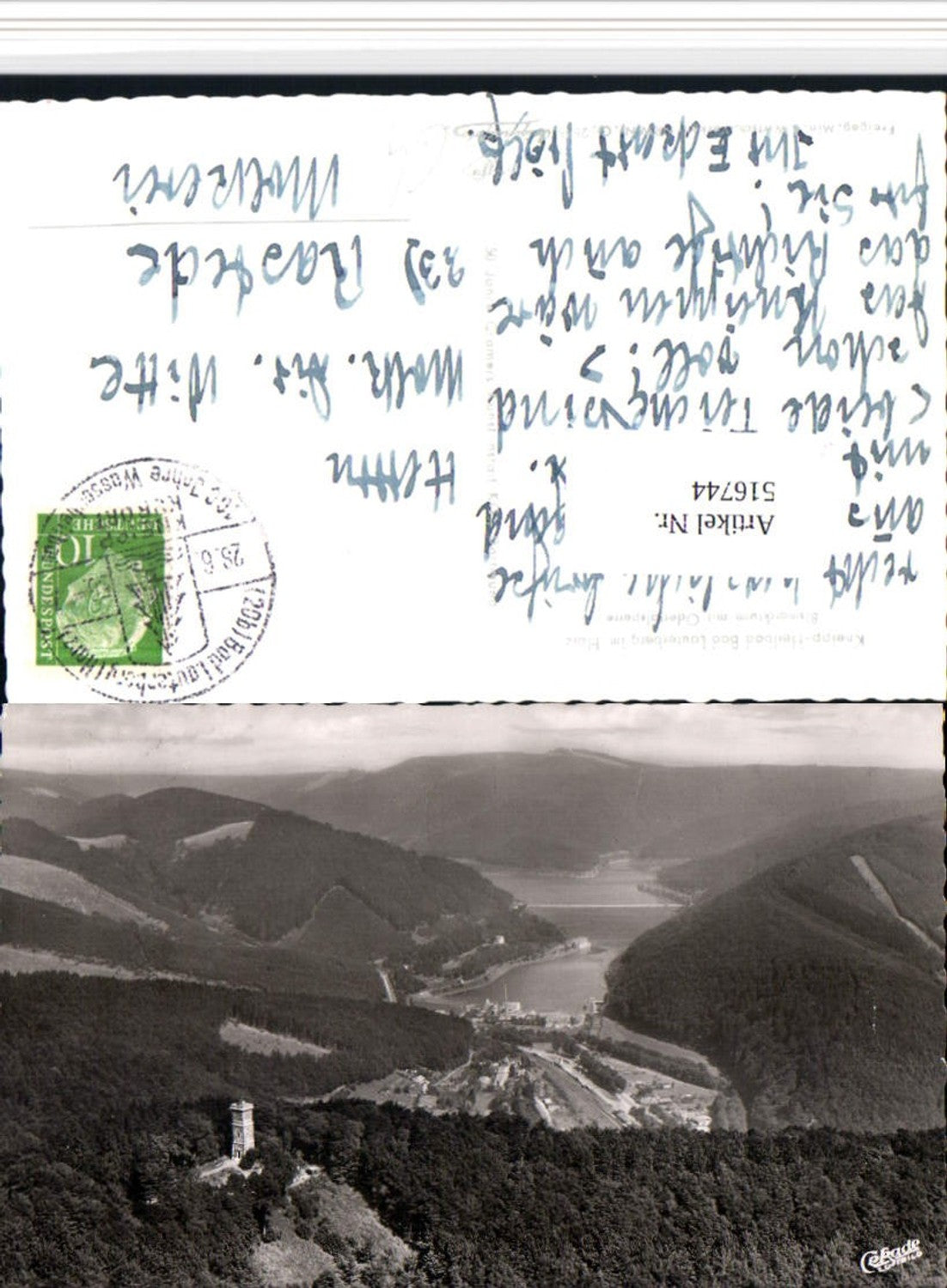 516744,Bad Lauterberg im Harz Bismarckturm m. Odertalsperre Fliegeraufnahme