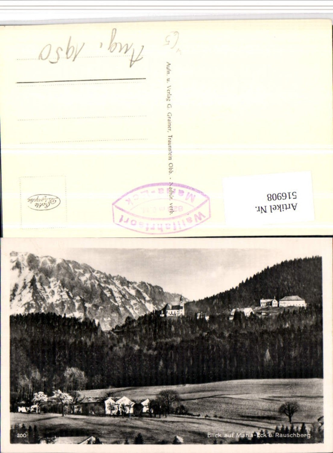 516908,Blick auf Kirche Maria Eck u. Rauschberg b. Siegsdorf