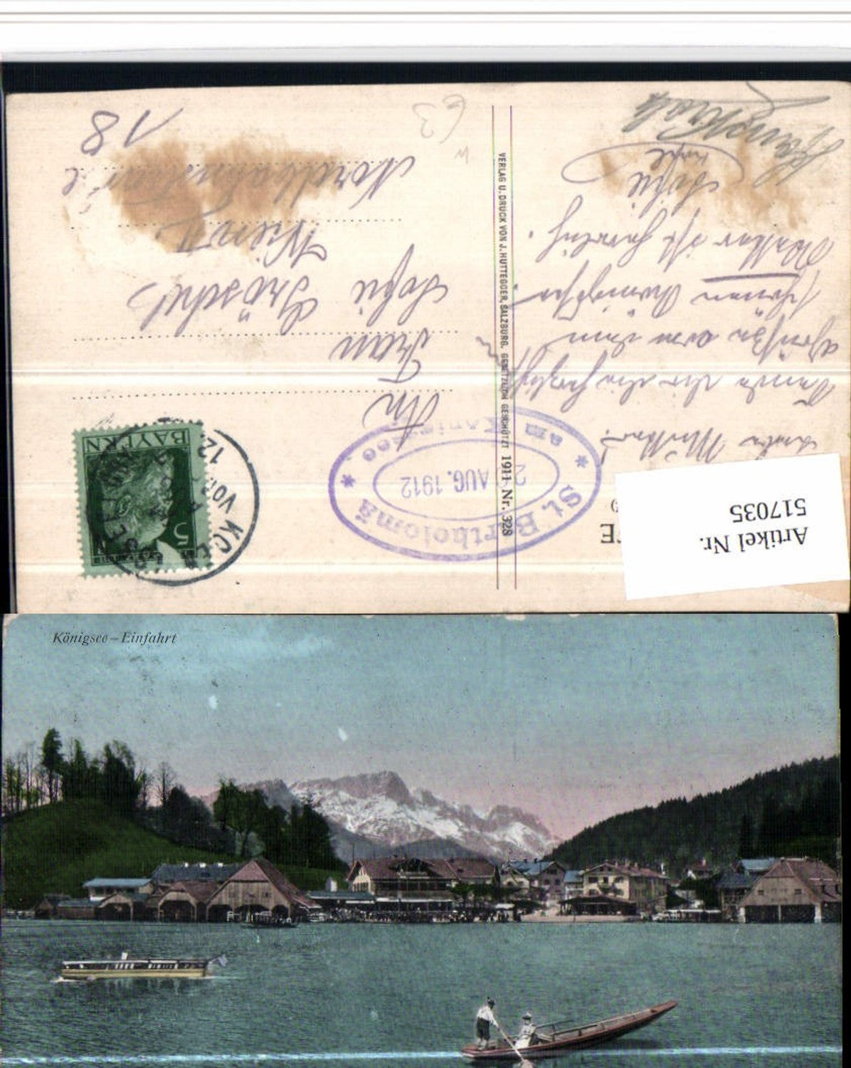 517035,Königssee See b. Schönau Einfahrt Zille Bergkulisse