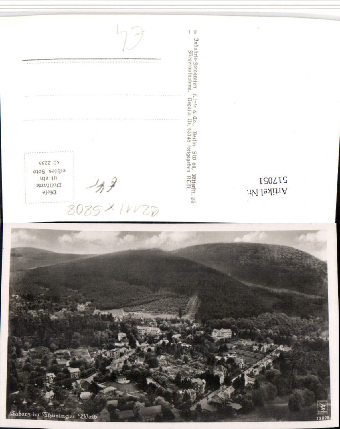 517051, Tabarz in the Thuringian Forest, aerial view