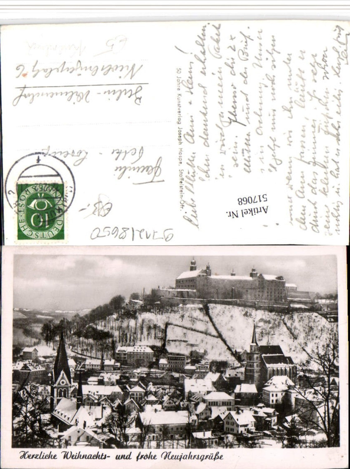 517068,Kulmbach Totale m. Festung Winterbild