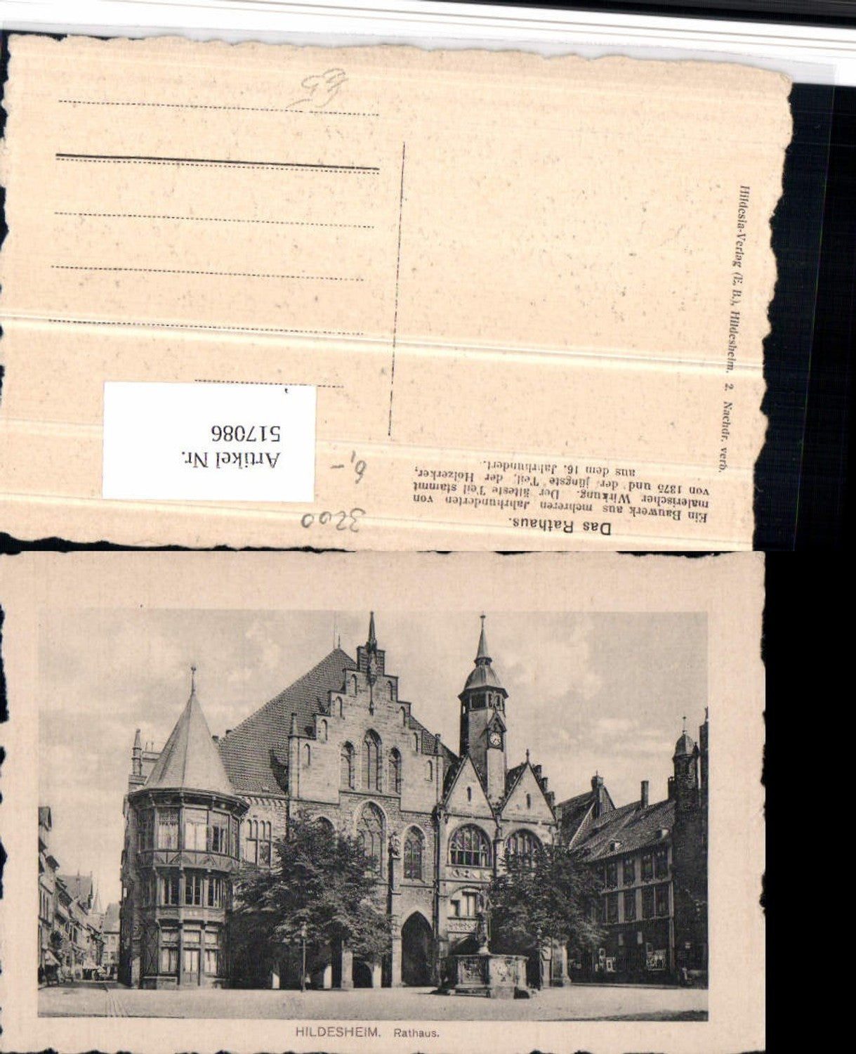 517086,Hildesheim Rathaus Gebäude Erker Brunnen