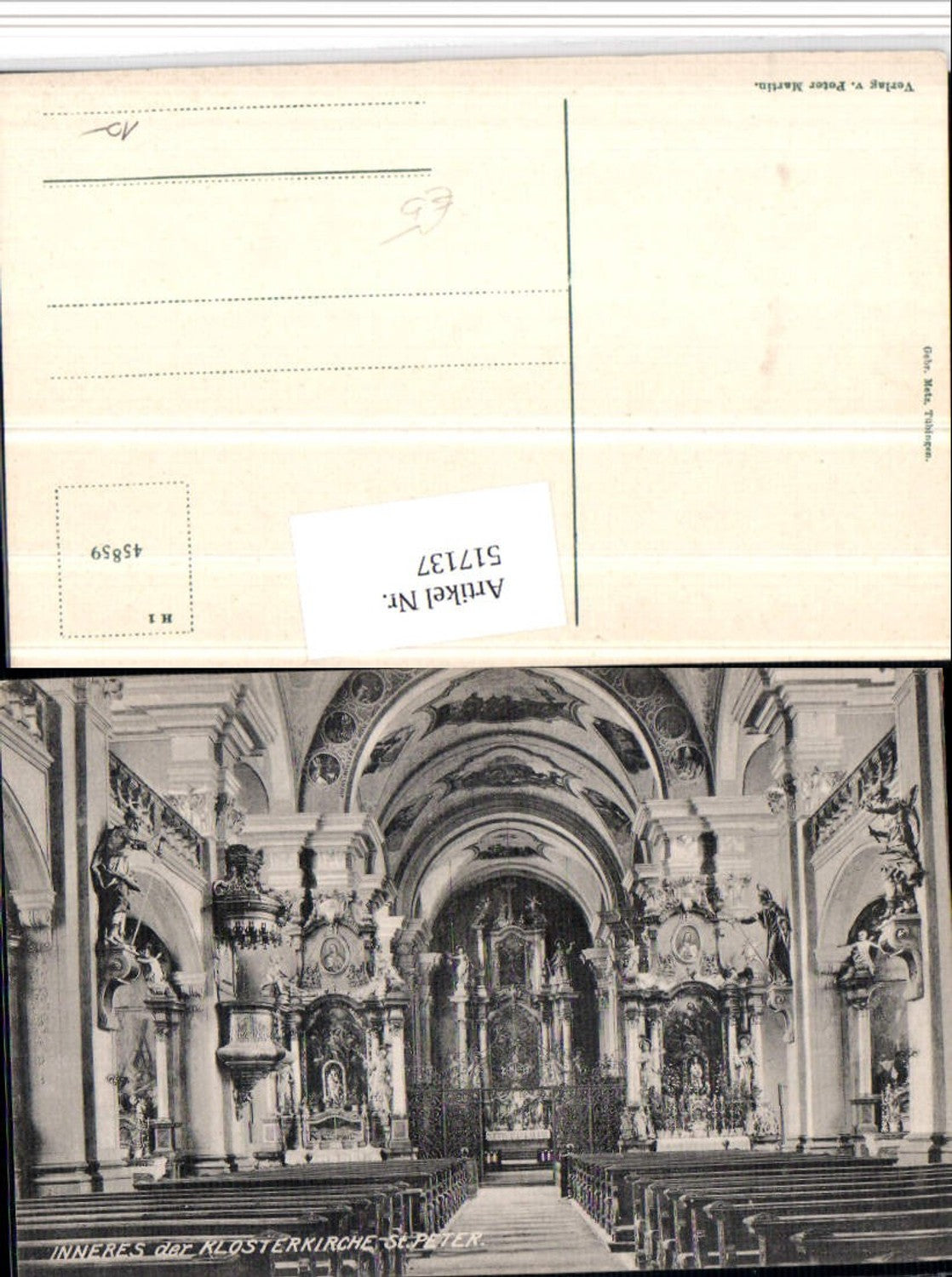 517137,St. Peter im Schwarzwald Klosterkirche Kirche Innenansicht