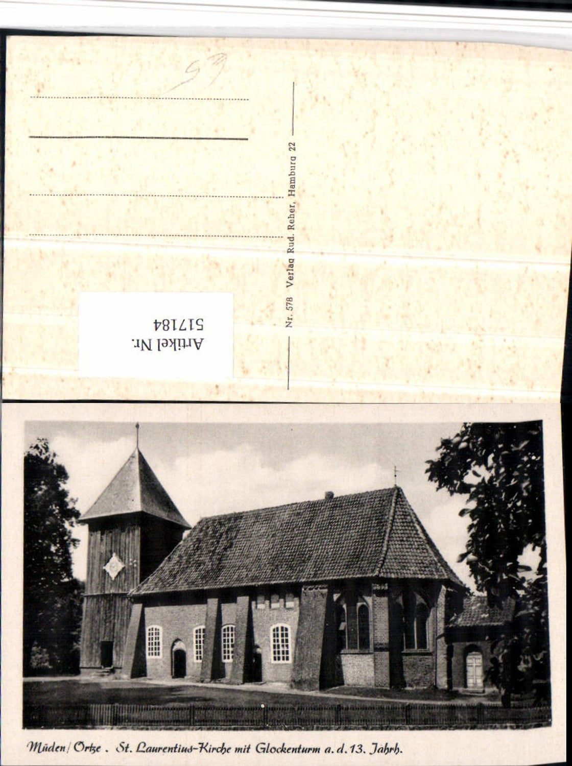 517184,Müden Örtze St. Laurentius-Kirche m. Glockenturm