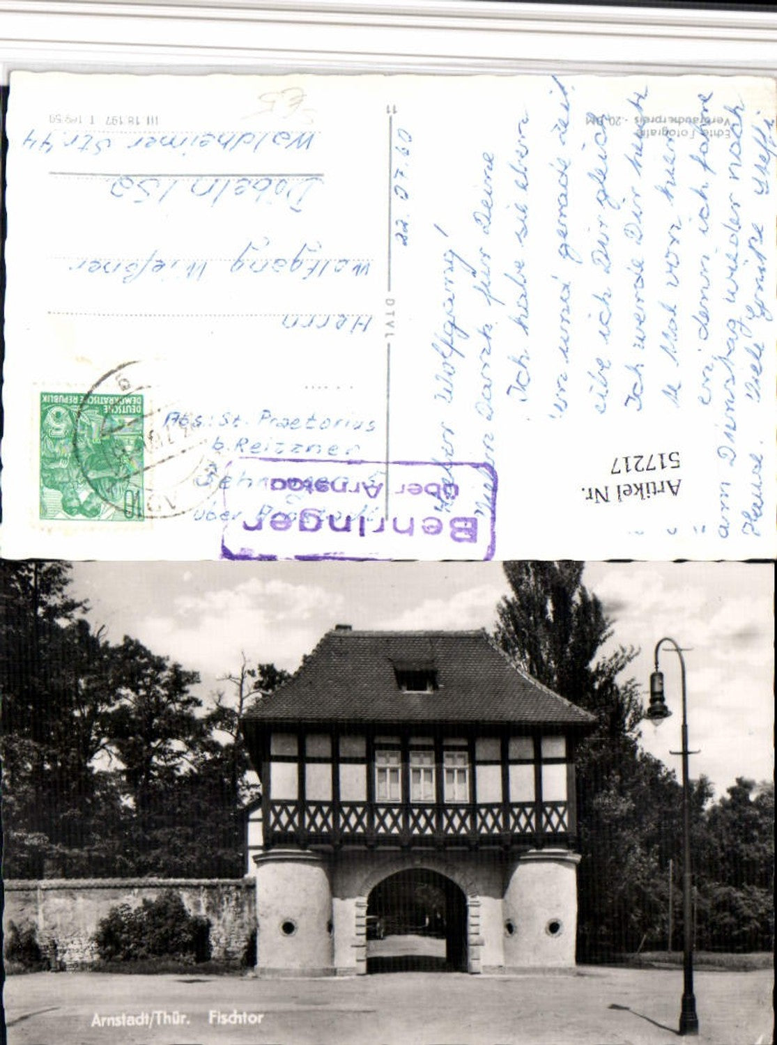 517217, Arnstadt in Thuringia, Fischtor Gate, Post Office Behringen