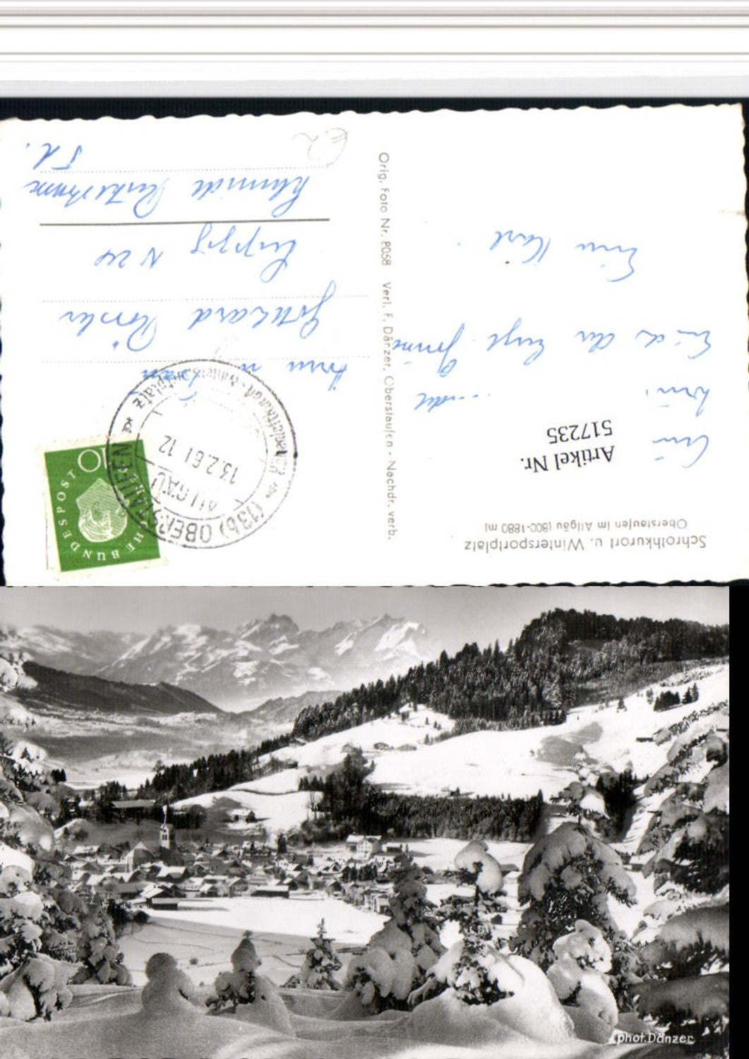 517235,Oberstaufen im Allgäu Totale Bergkulisse Winterbild