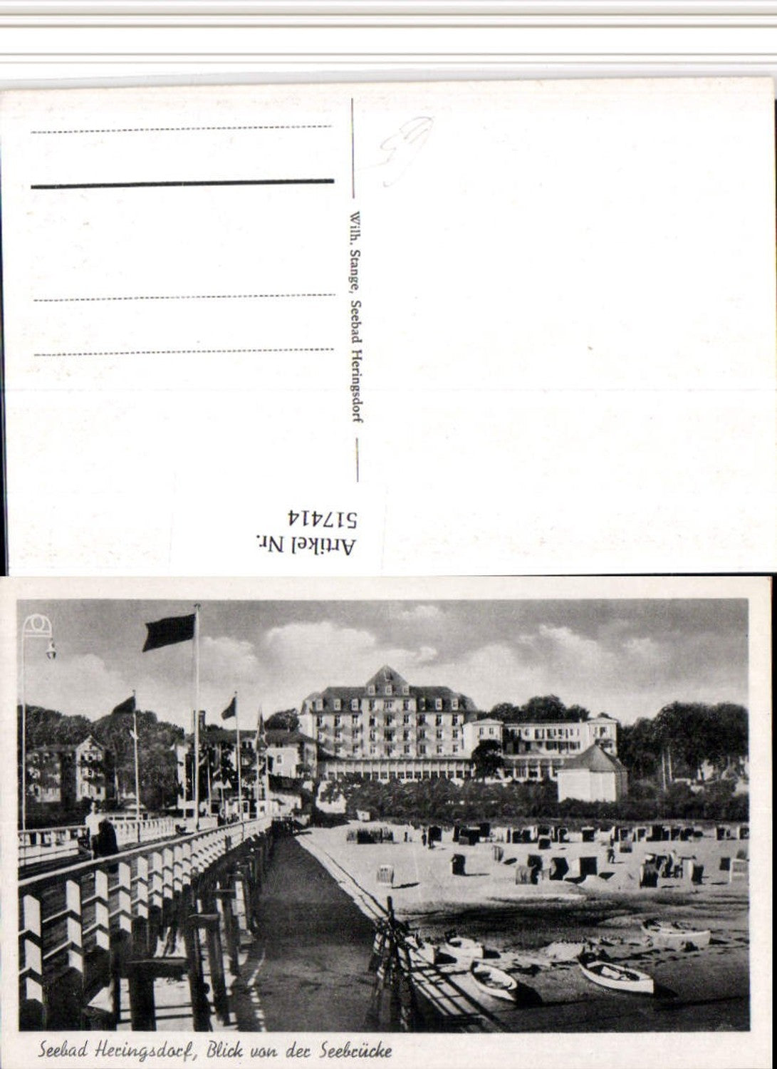 517414,Seebad Heringsdorf Blick von d. Seebrücke Strand